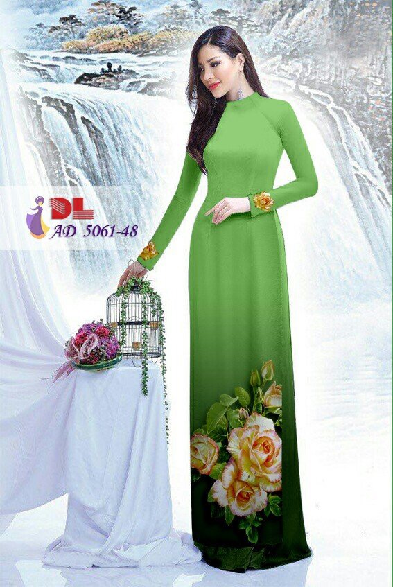 Áo Dài in hình phố cổ màu hồng