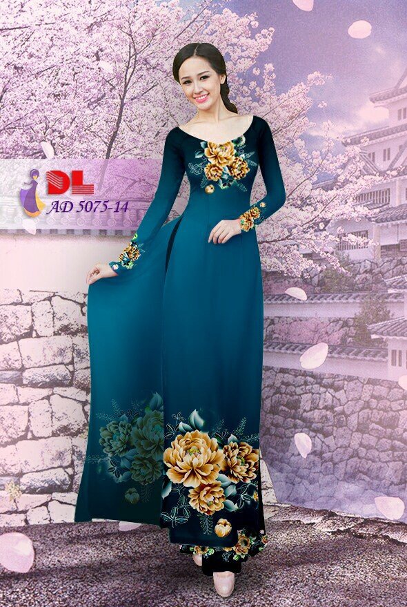 Áo Dài họa tiết hoa sen