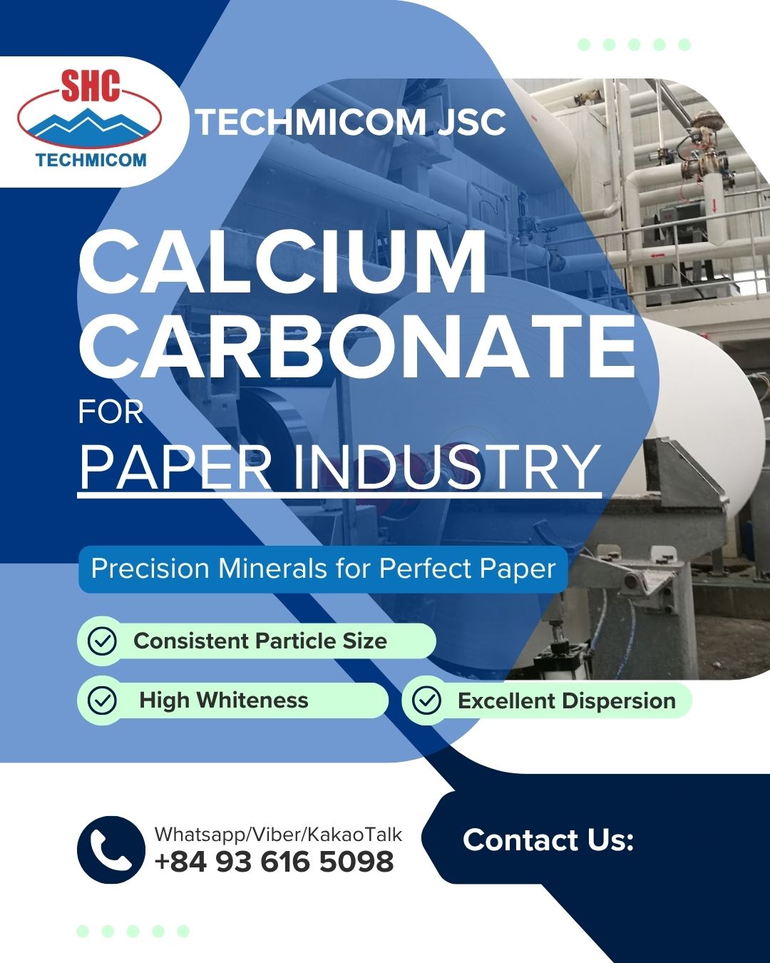 Calcium Carbonate for Paper Industry - TECHMICOM JSC