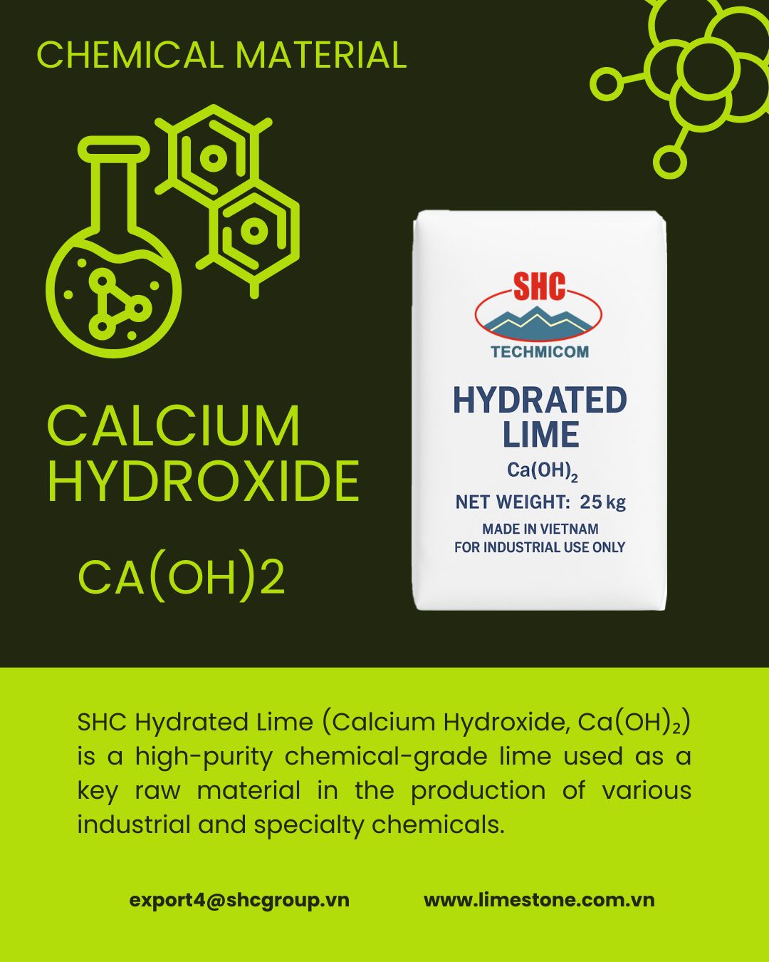 Premium Hydrated Lime for Chemical Manufacturing – SHC