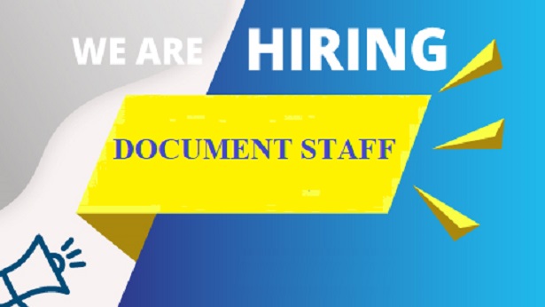 Recruitment For Document Staff in May, 2020