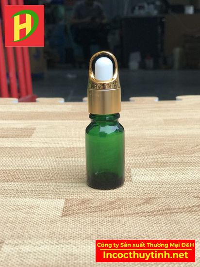 Chai lọ đựng tinh dầu nhỏ giọt màu xanh lá