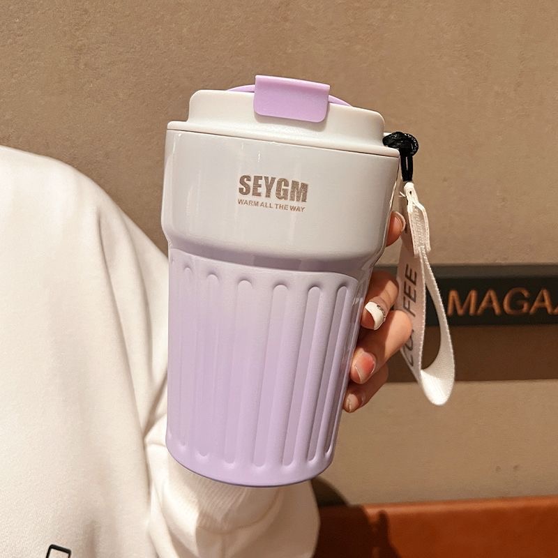 Ly Giữ Nhiệt Seygm 400ML Inox 304 Có Dây Đeo Tặng Kèm Charm Nỗi NAss7