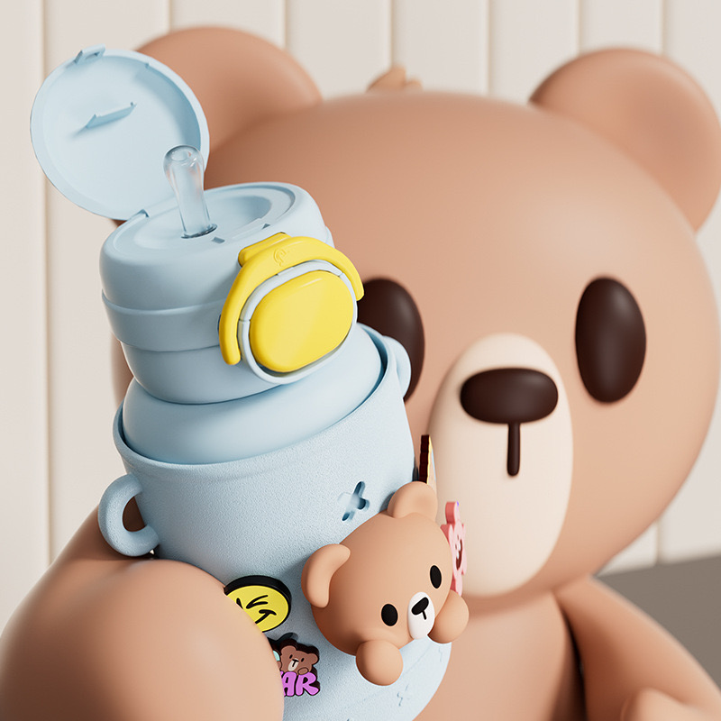 Bình nước gấu Foobear thiết kế đáng yêu, màu sắc tươi sáng, bạn đồng hành hoàn hảo cho bé FXK23