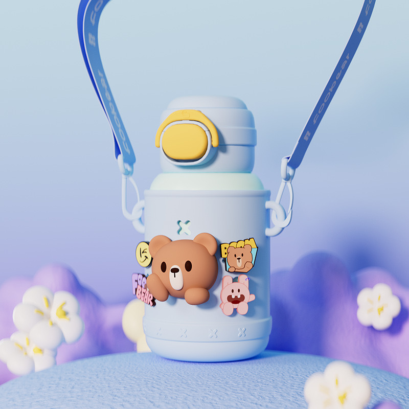 Bình nước gấu Foobear thiết kế đáng yêu, màu sắc tươi sáng, bạn đồng hành hoàn hảo cho bé FXK23