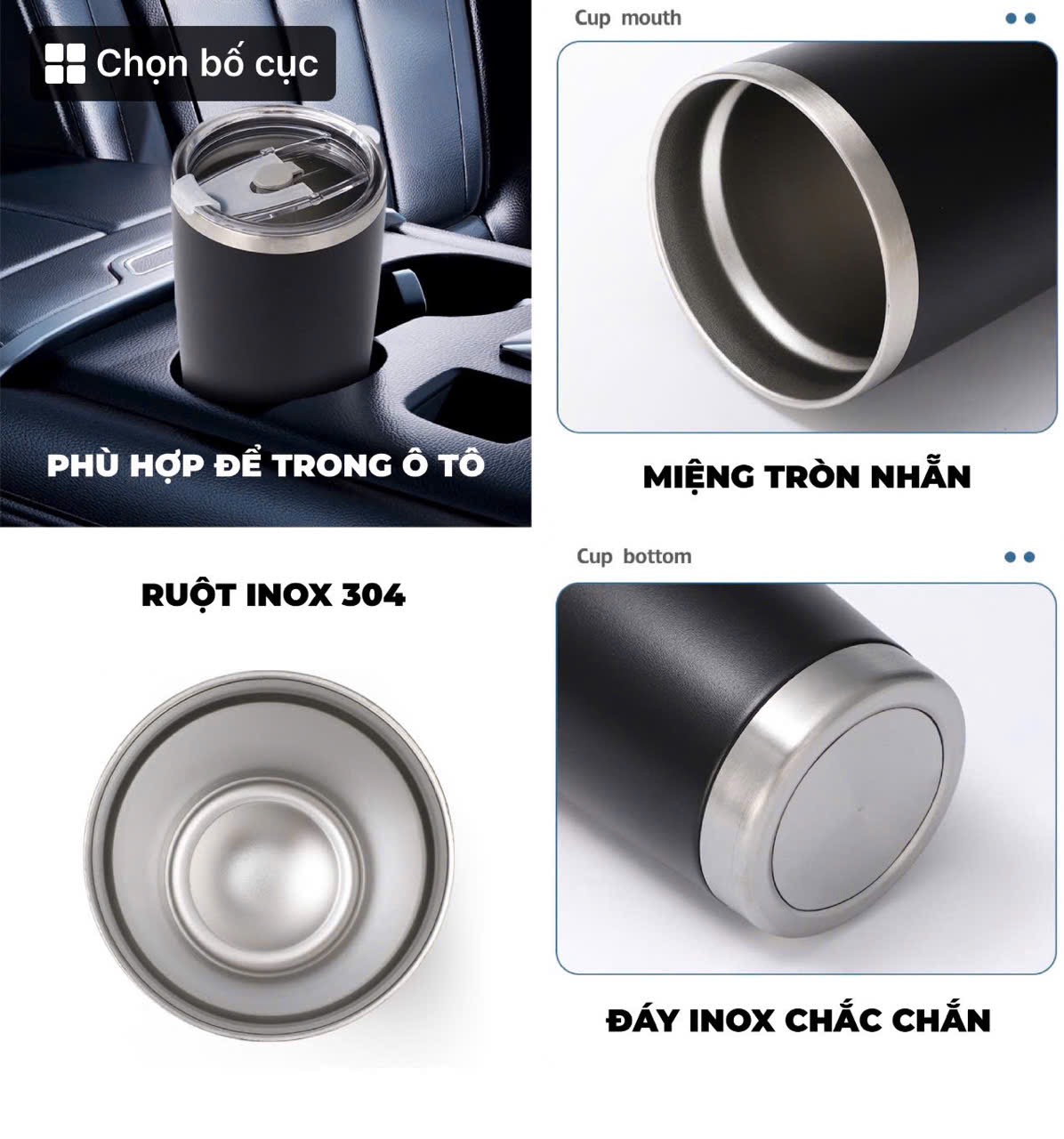 Cốc giữ nhiệt, cốc giữ nhiệt inox 304