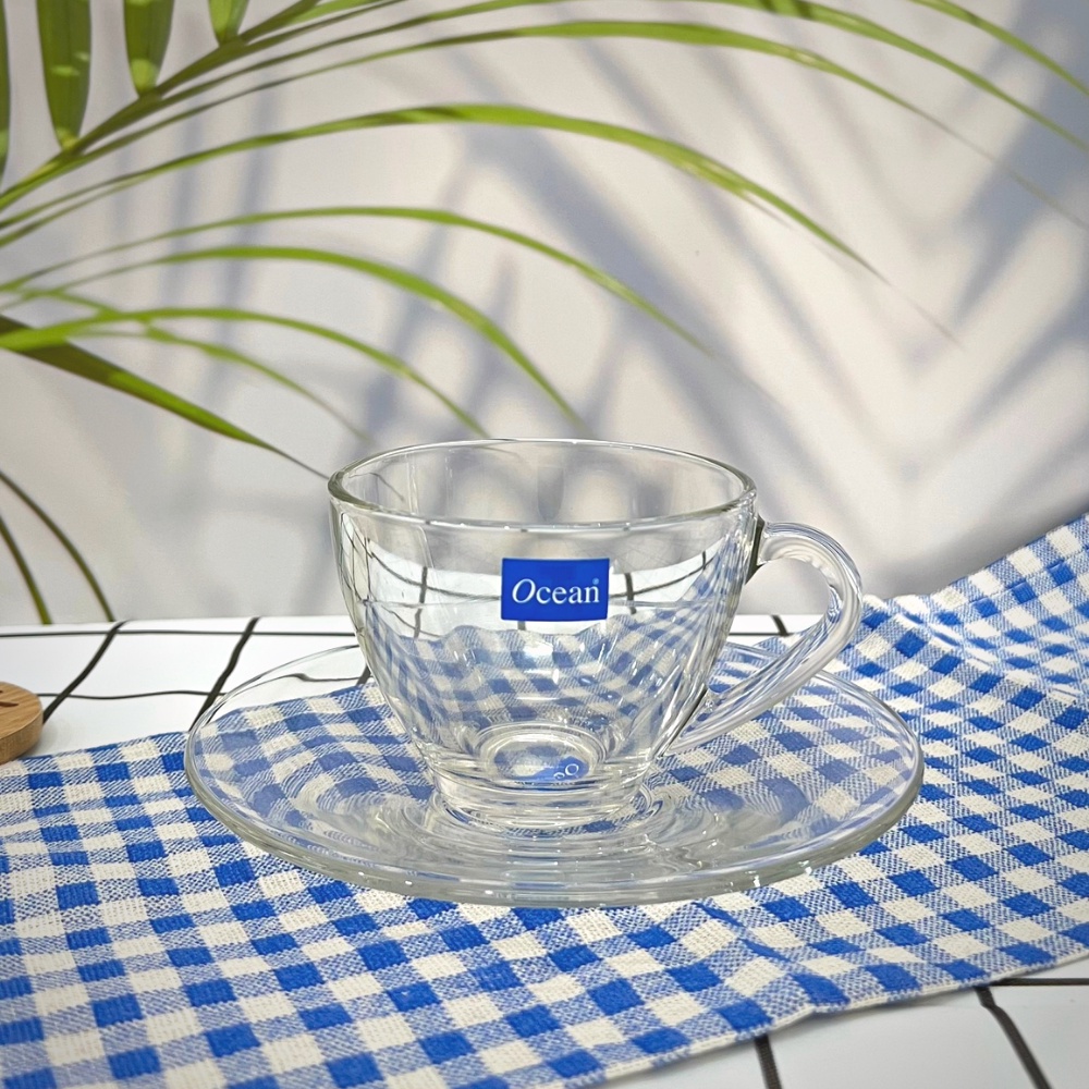 Cốc thủy tinh Ocean Bộ tách đĩa Cosmo Tea Cup P0640 + P0671