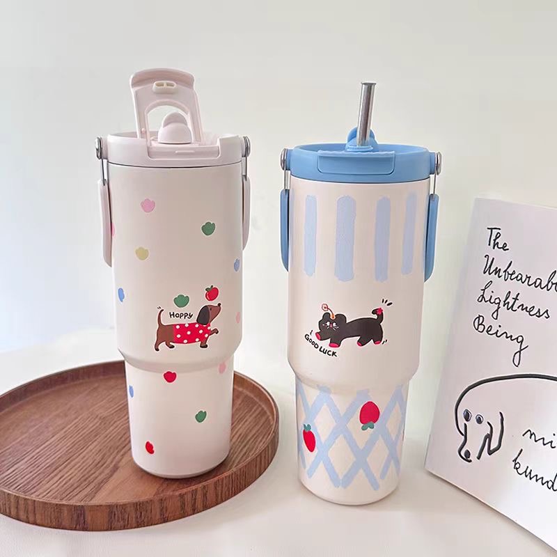 Ly giữ nhiệt inox 316, giữ nhiệt trong 6-12h ống hút tích hợp dung tích lớn 500ML dễ mang theo XJ-350