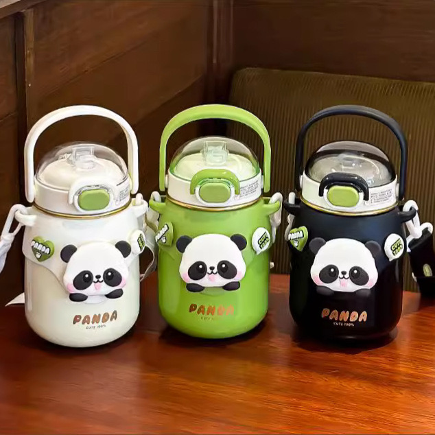 Bình giữ nhiệt cute nhặn vật hoạt hình inox 316, 700ml, bình giữ nhiệt trẻ em có ống hút, quai đeo ACE-50