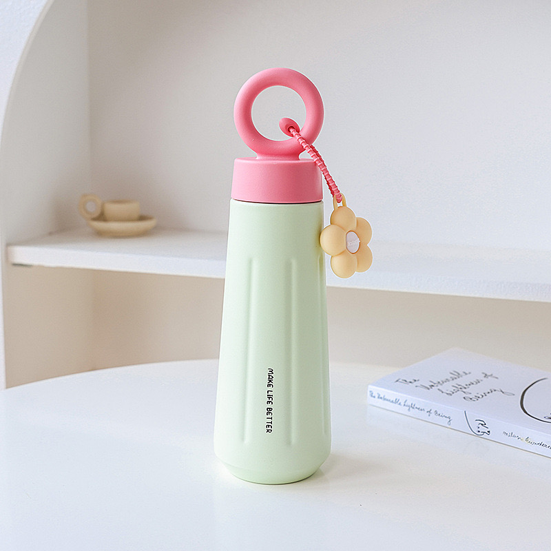 Bình giữ nhiệt dành cho các bé gái, họa tiết bông hoa, dung tích 450ml phong cách thời trang hàn quốc BGN05