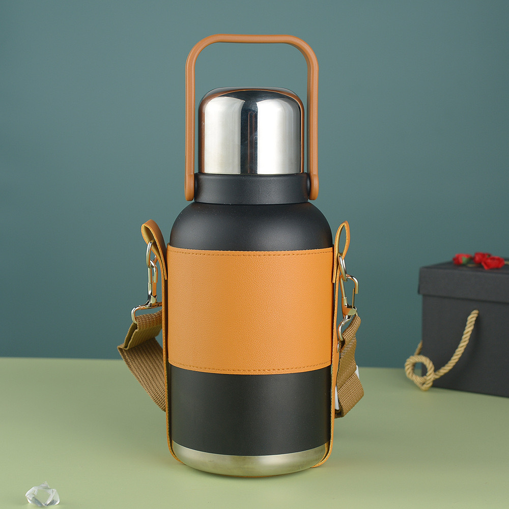 Bình giữ nhiệt SUS 316 800ml Bản đặc biệt kèm dây đeo, cốc kèm nắp, quai xách JQ-0369