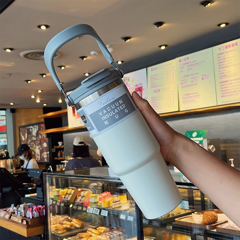 Cốc giữ nhiệt có quai cầm nhiều màu inox 304 INGB