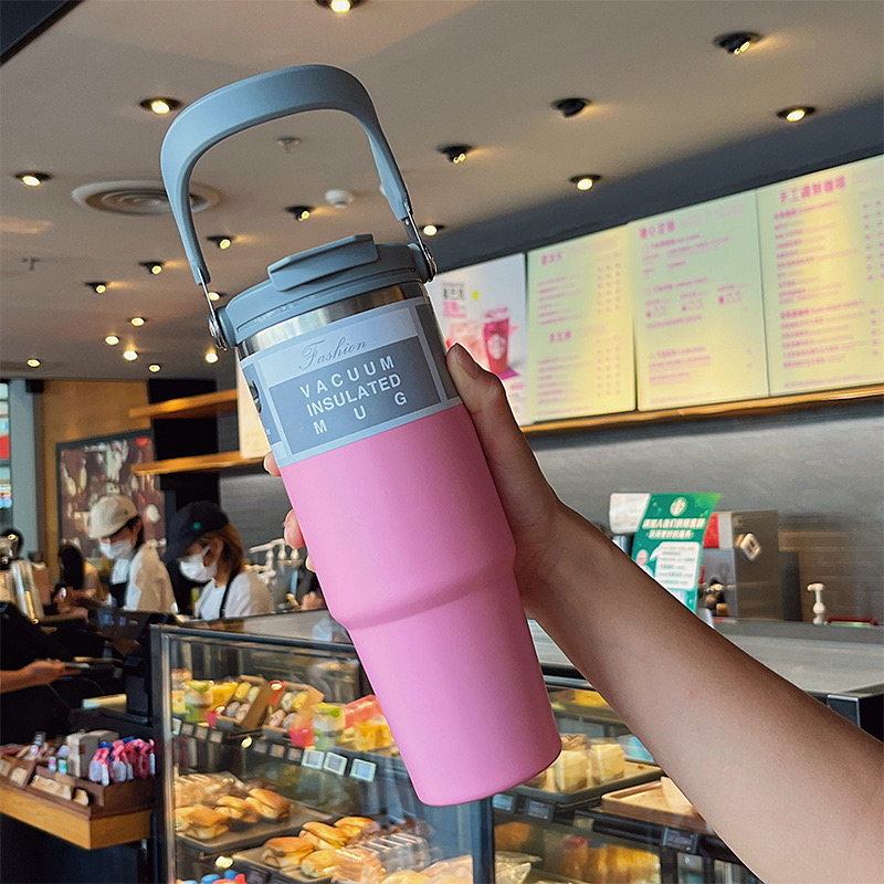 Cốc giữ nhiệt có quai cầm nhiều màu inox 304 INGB