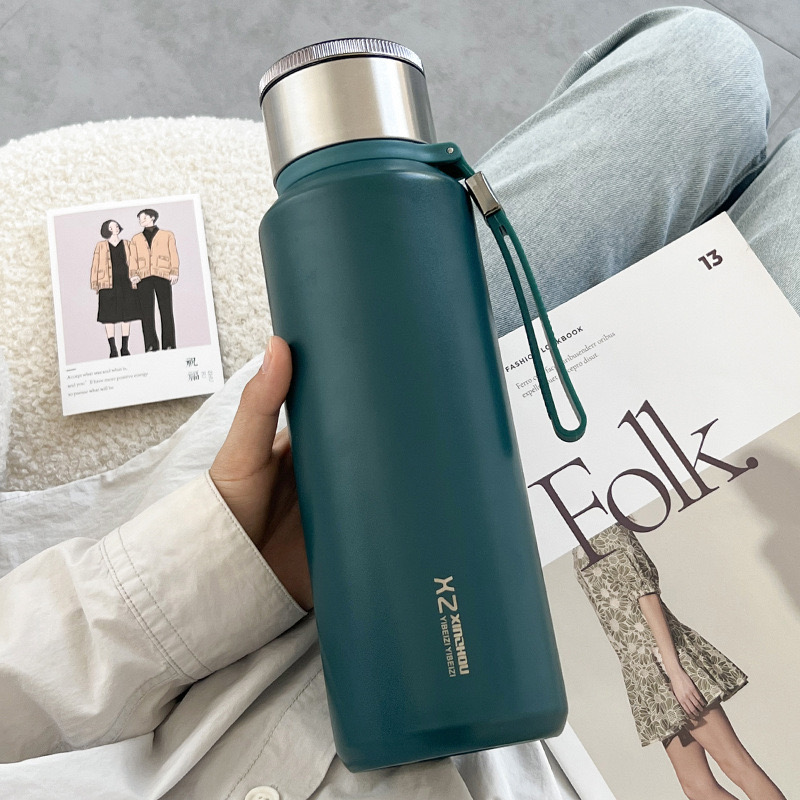 Bình nước giữ nhiệt 1000ml kèm lõi lọc có dây đeo kèm quai xách inox 304 kèm quai xách TP-05