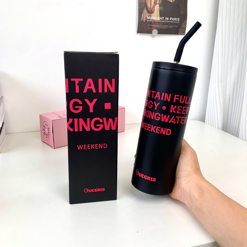 Ly Giữ Nhiệt Black Pink 600ml inox 304, ly giữ nhiệt dễ thương COOL04