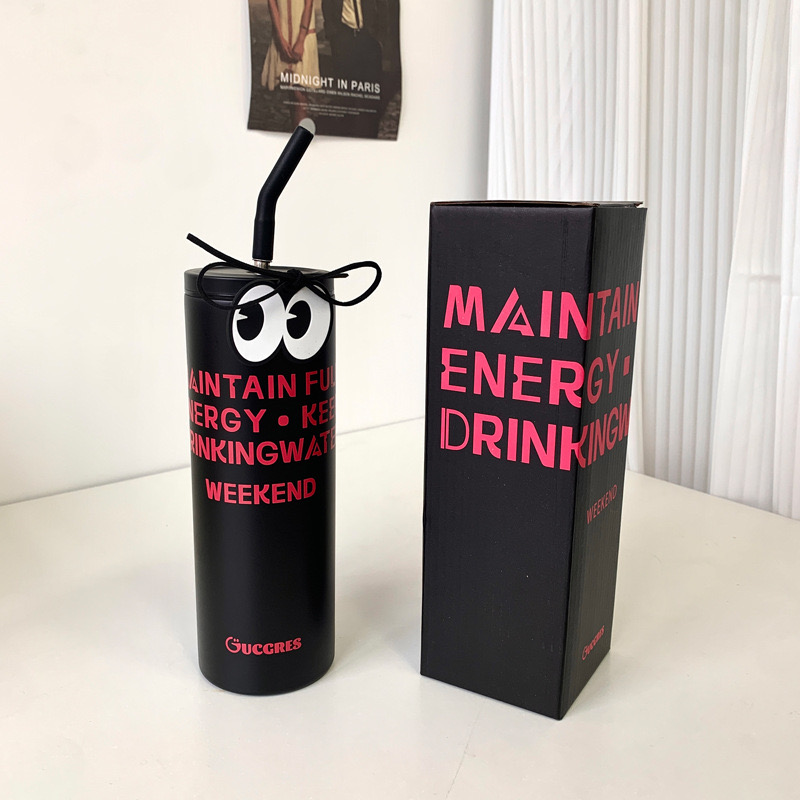 Ly Giữ Nhiệt Black Pink 600ml inox 304, ly giữ nhiệt dễ thương COOL04