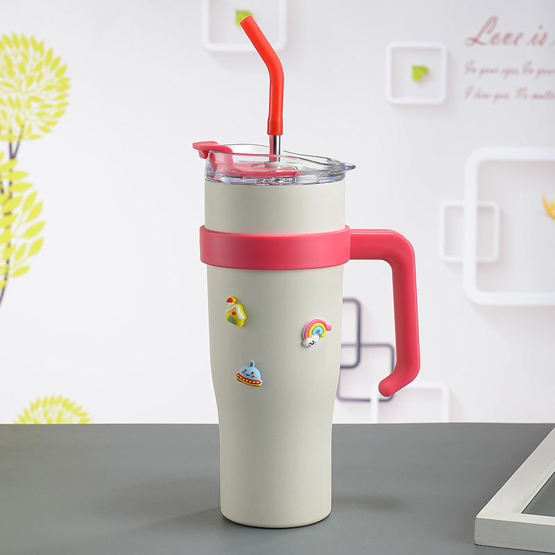 Cốc giữ nhiệt bằng thép không gỉ 304 cao cấp họa tiết hoạt hình dễ thương 082103