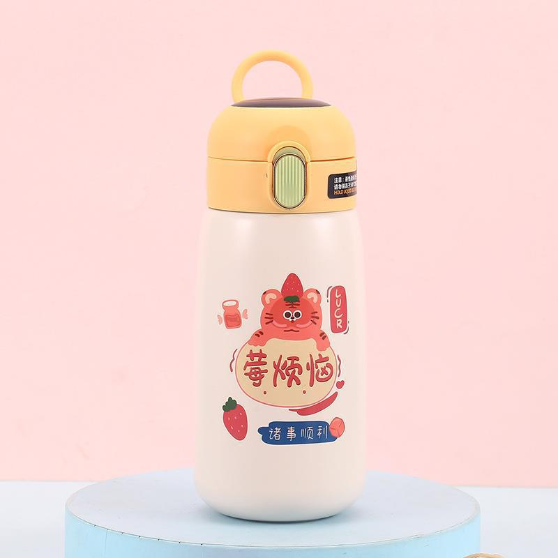Cốc giữ nhiệt trẻ em hiển thị nhiệt độ thông minh, cốc giữ nhiệt inox 316 xinh xắn cho bé - 91552