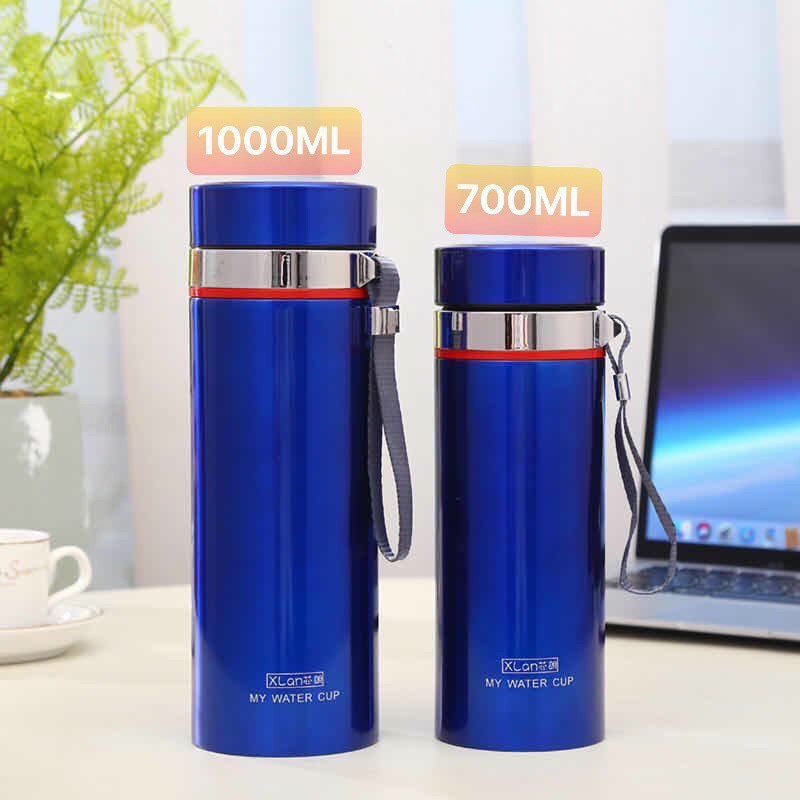 Bình giữ nhiệt inox màu xanh