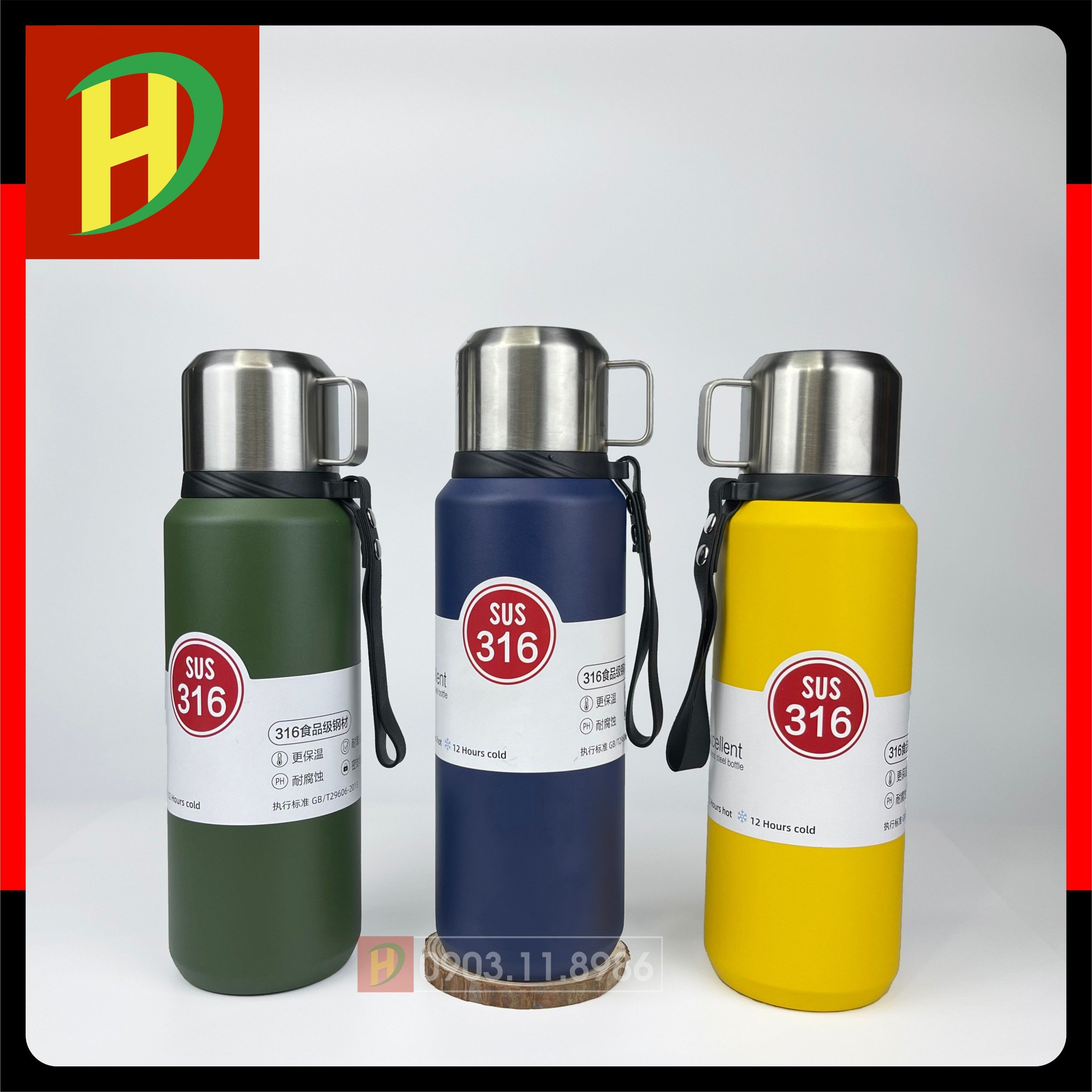 Bình giữ nhiệt inox 316 dung tích 1000ml, 1500ml nhiều màu có lõi lọc trà