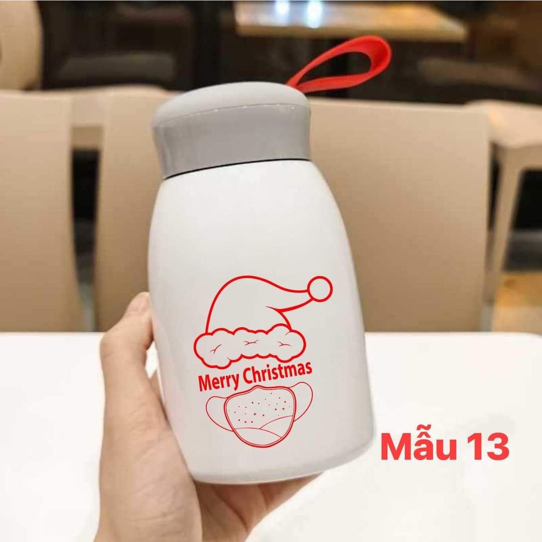 Quà tặng noel cho bé, bình giữ nhiệt 360ml cao cấp in hình noel cực kỳ ý nghĩa