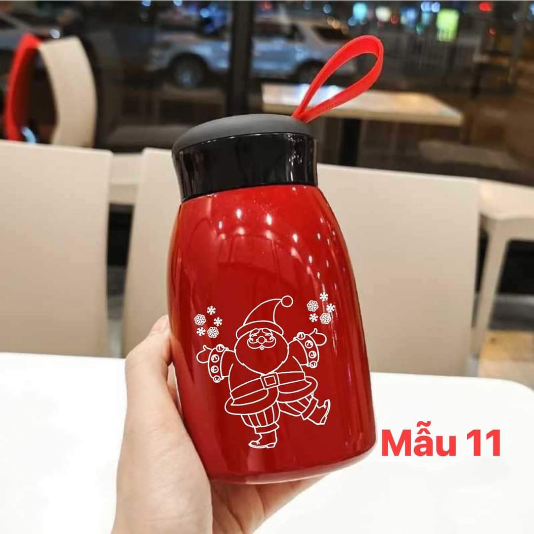 Quà tặng noel cho bé, bình giữ nhiệt 360ml cao cấp in hình noel cực kỳ ý nghĩa