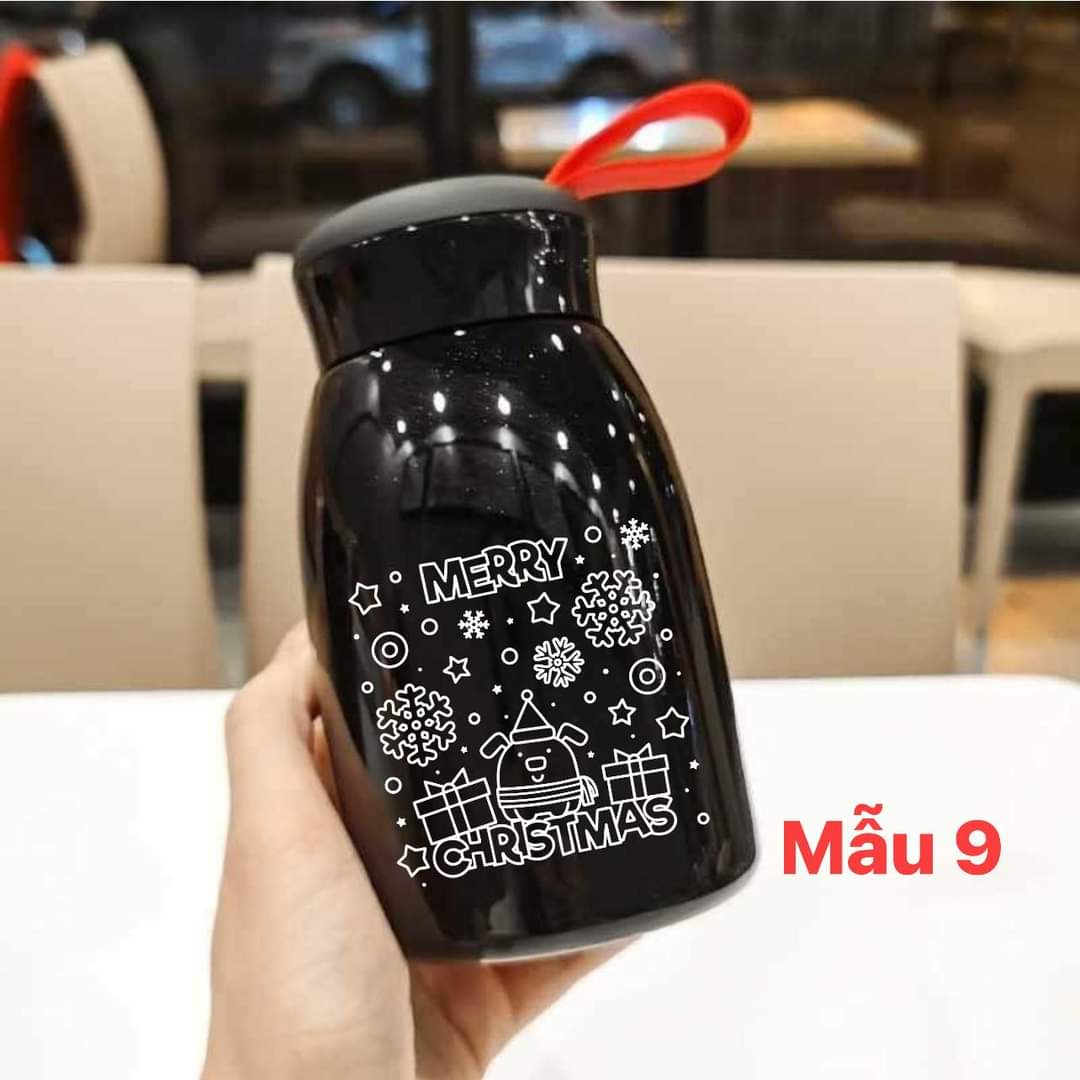 Quà tặng noel cho bé, bình giữ nhiệt 360ml cao cấp in hình noel cực kỳ ý nghĩa