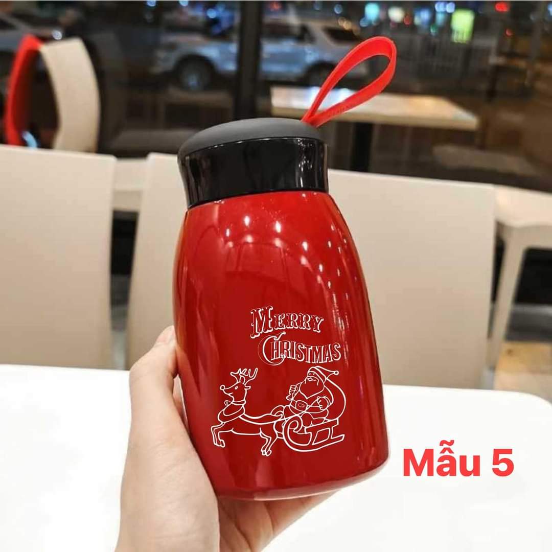 Quà tặng noel cho bé, bình giữ nhiệt 360ml cao cấp in hình noel cực kỳ ý nghĩa