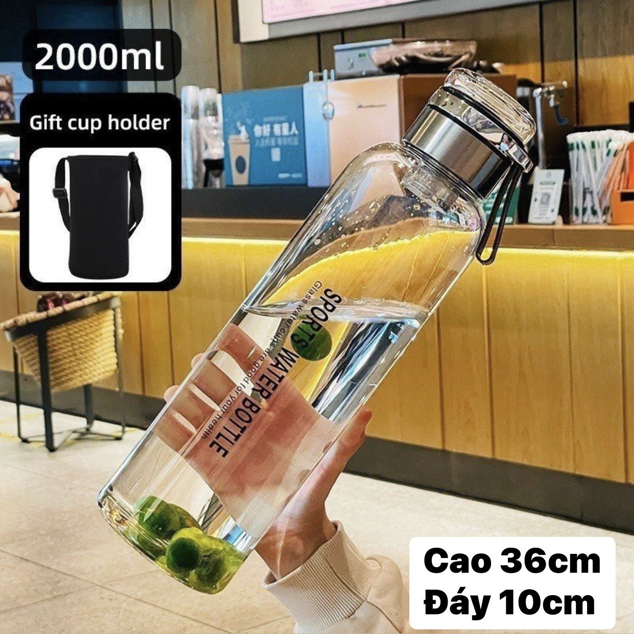 Bình thủy tinh đựng nước Nhật Bản TAKASHI 750, 1000, 1200, 1500, 2000ml tiện dụng, chịu  nhiệt tốt, có lọc chặn bã trà