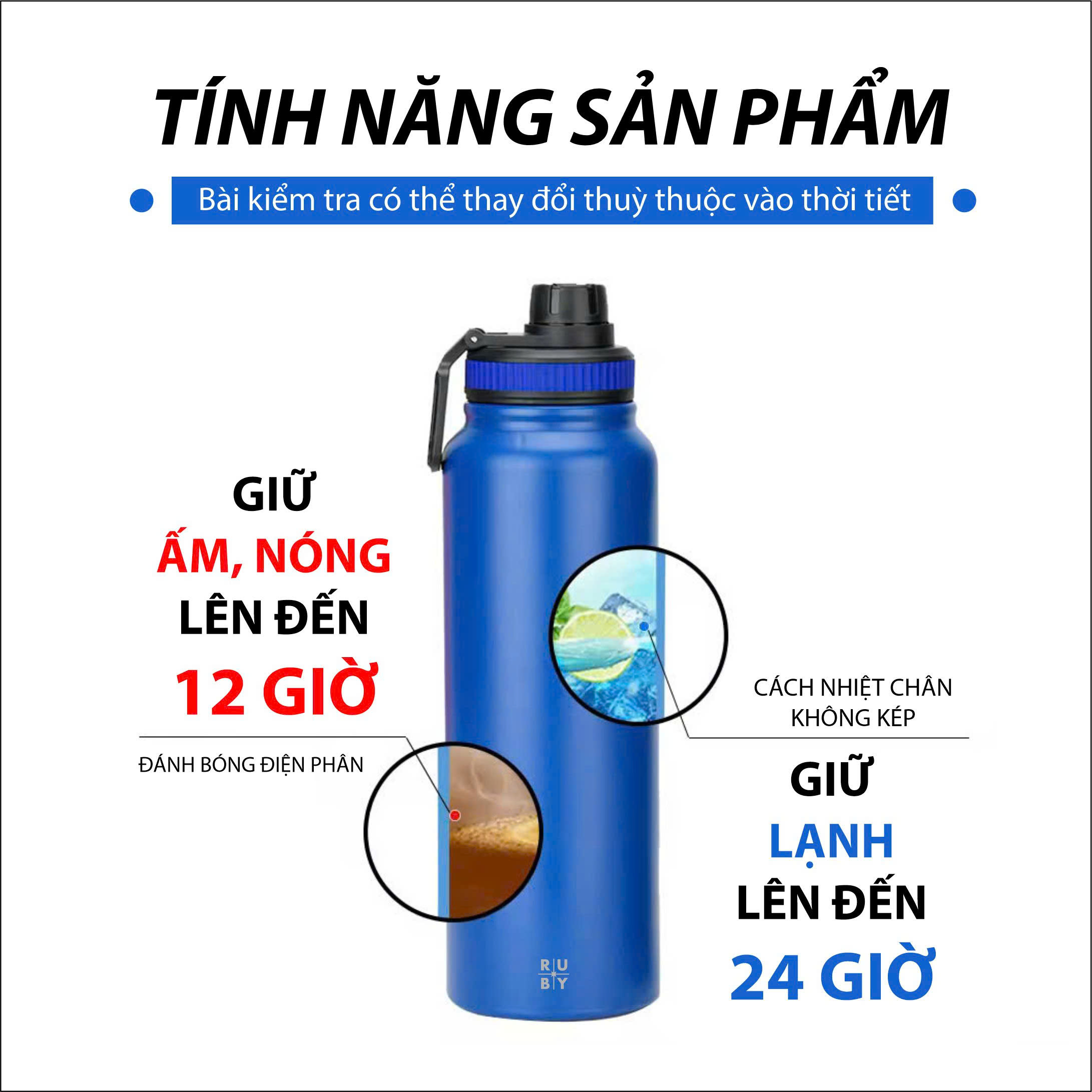 Bình giữ nhiệt RUBY, dung tích 750ml MODEL: RB00750-1