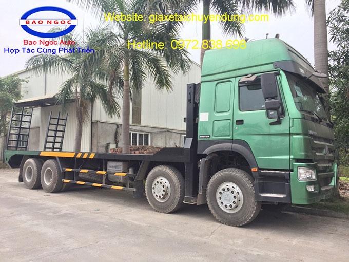 xe tải howo nâng đầu chở máy công trình