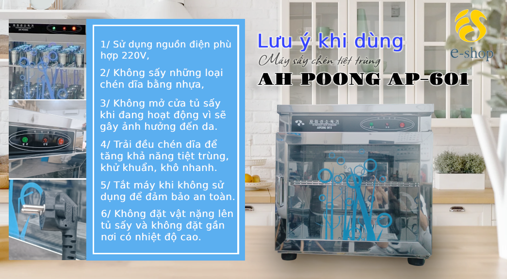 luu y khi su dung may say chen de ban han quoc