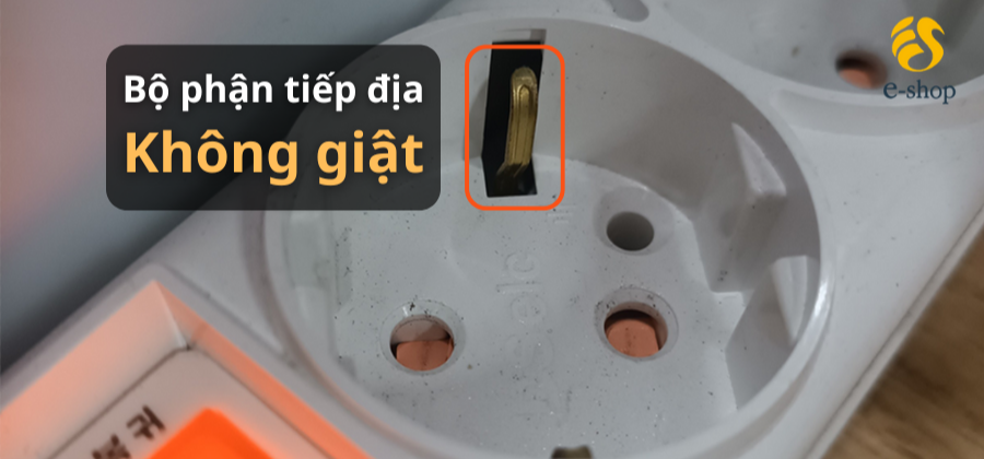 Bộ phận tiếp địa trên ổ cắm điện Hàn Quốc cao cấp