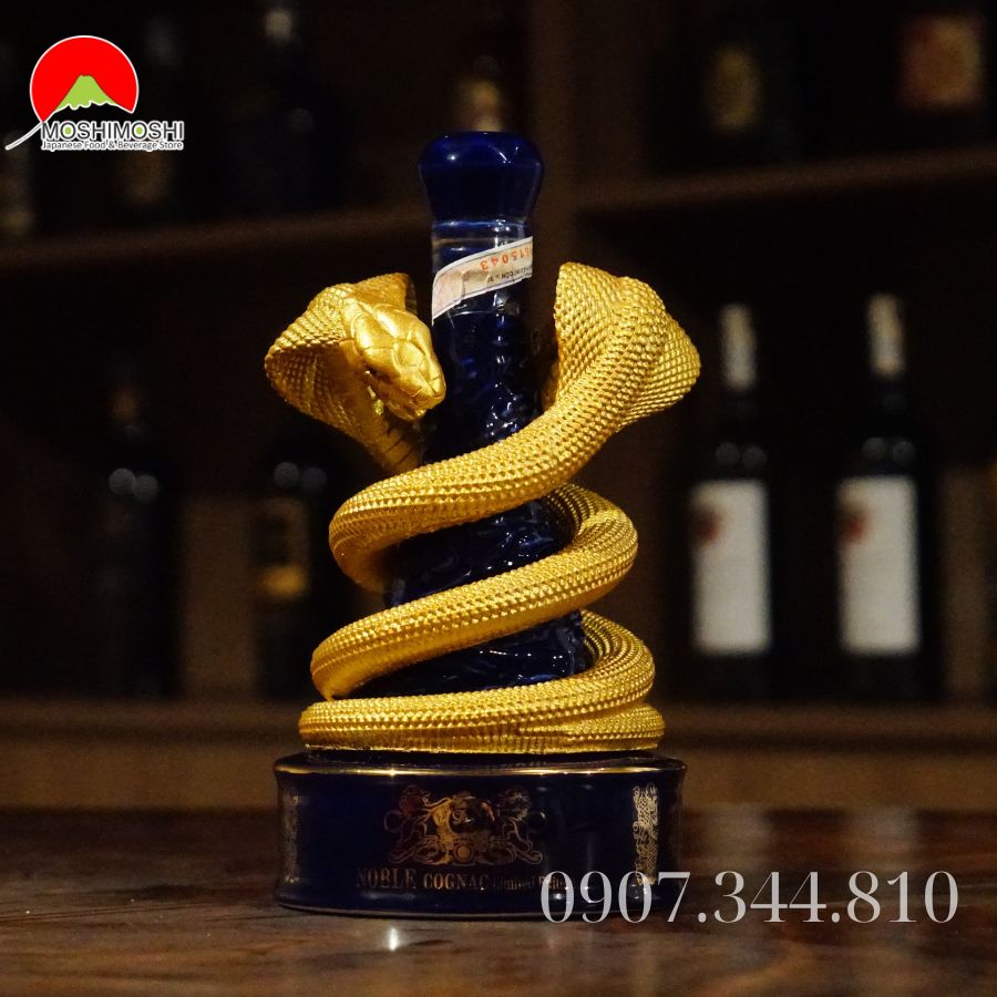 Rượu Rắn Noble Cognac Limited - Phiên bản Chai sành mạ vàng Đôi Rắn Giao Hoan 