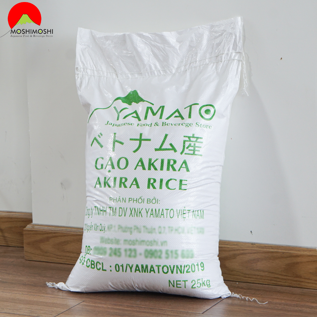 Gạo Nhật Hạt Tròn Thương Hiệu Akira Rice bao 25kg