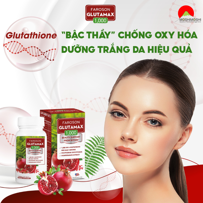 Glutamax contains Glutathione, an antioxidant that whitens the skin