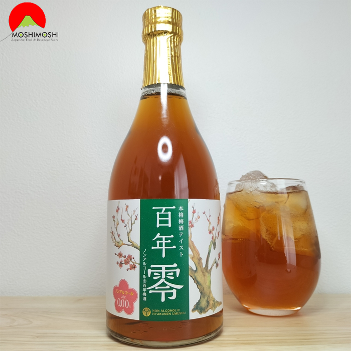 Cách uống rượu mơ không cồn Hyakunen Nhật Bản với đá