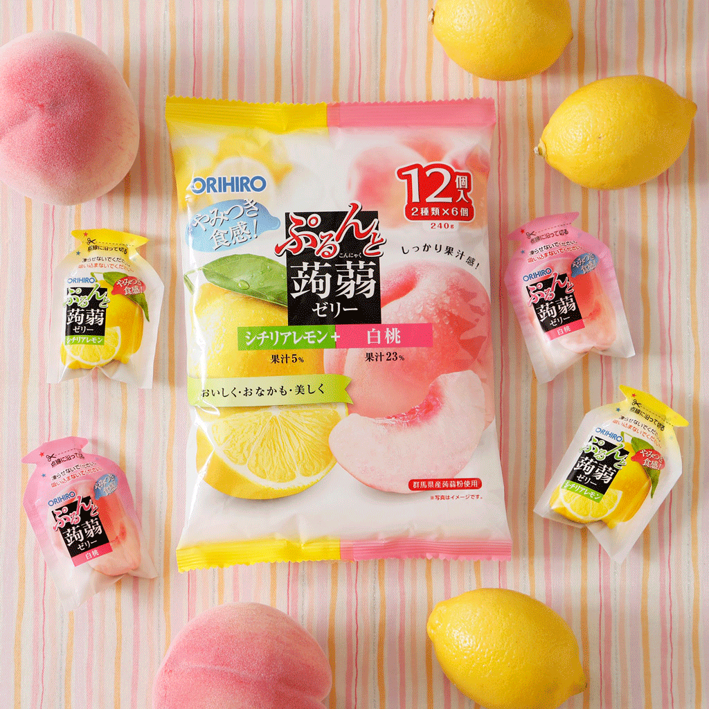 Thạch trái cây Orihiro vị chanh & dưa lưới là sự kết hợp hoàn hảo của hương vị độc đáo và lợi ích dinh dưỡng