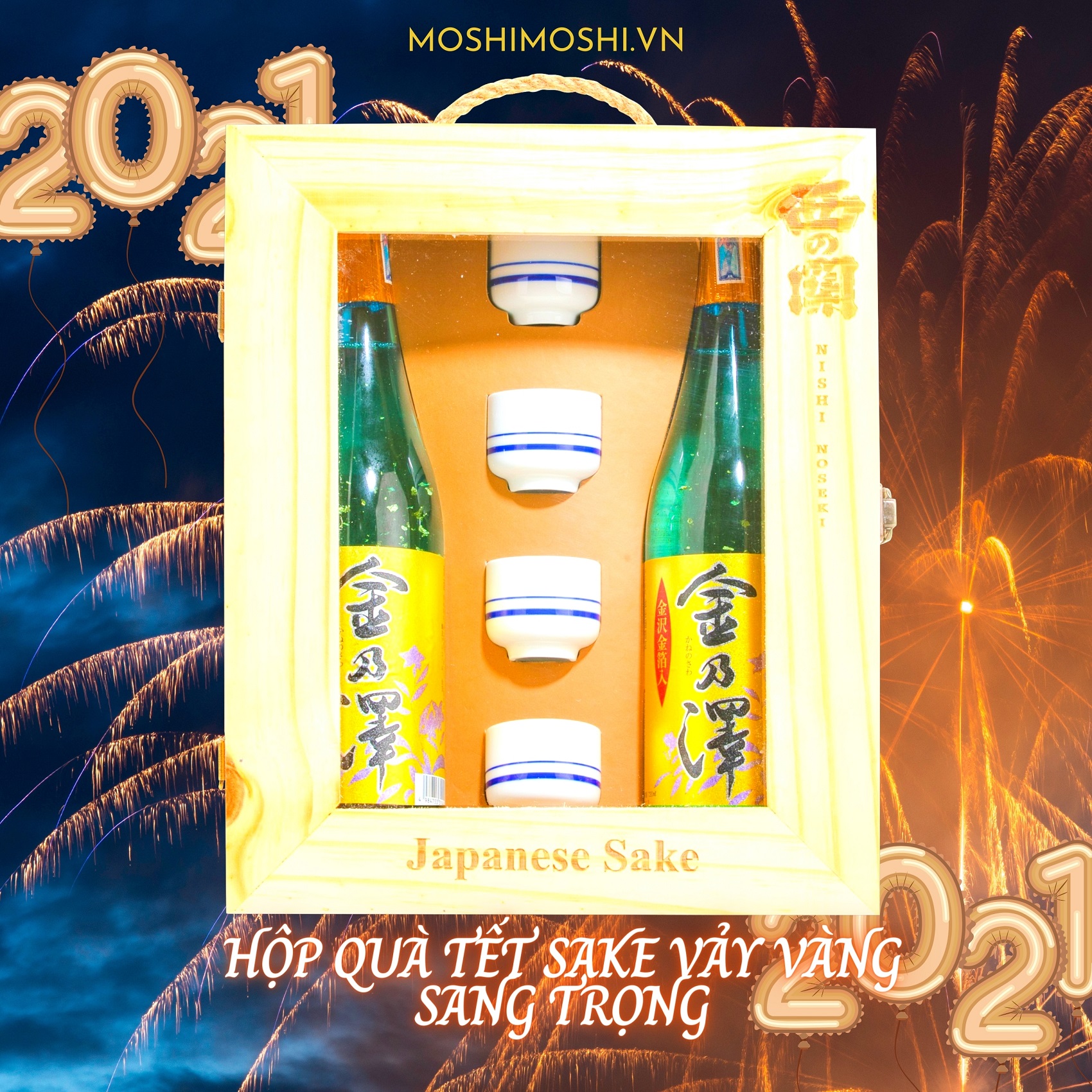 Hộp quà Tết 2021 ngoại nhập – Đẳng cấp đến từ Nhật Bản (Hộp rượu Tết, rượu sake)