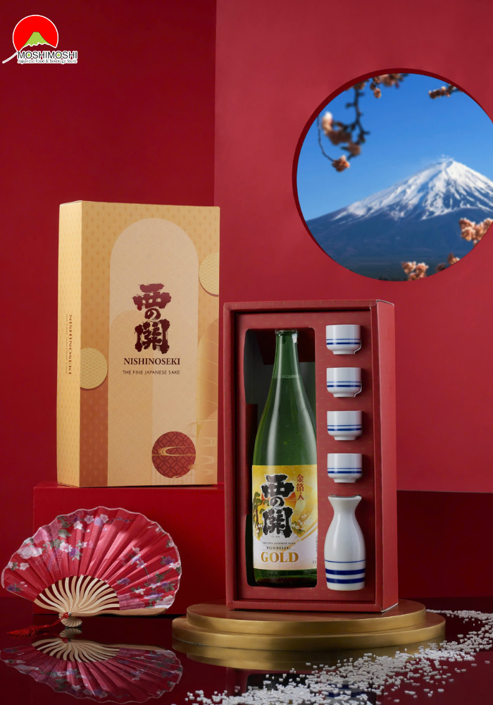 Hộp quà Tết rượu Sake Nishino Seki Gold Leaf
