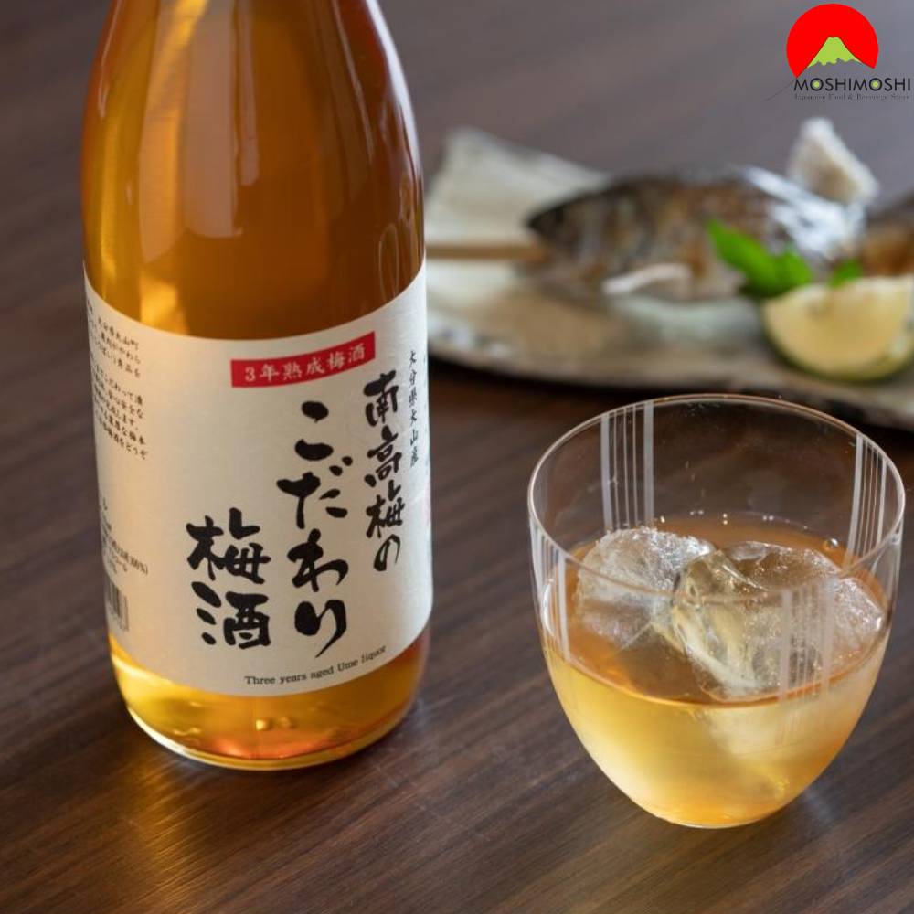 Uống Rượu Mơ Oyama Premium Nanko Umeshu với đá lạnh