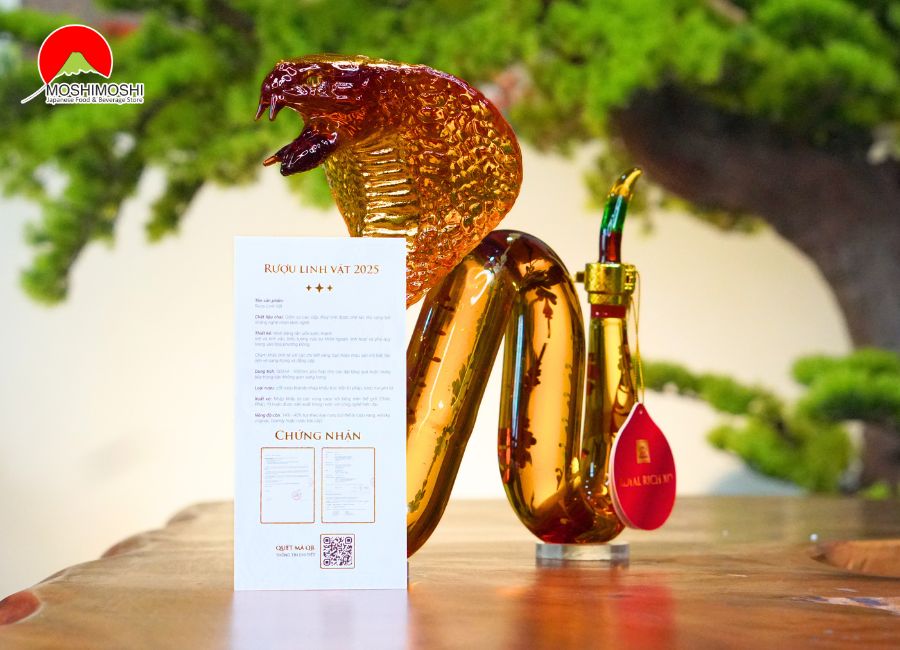 Rượu Rắn Thủy Tinh Mạ Vàng 24k Royal Rich XO 
