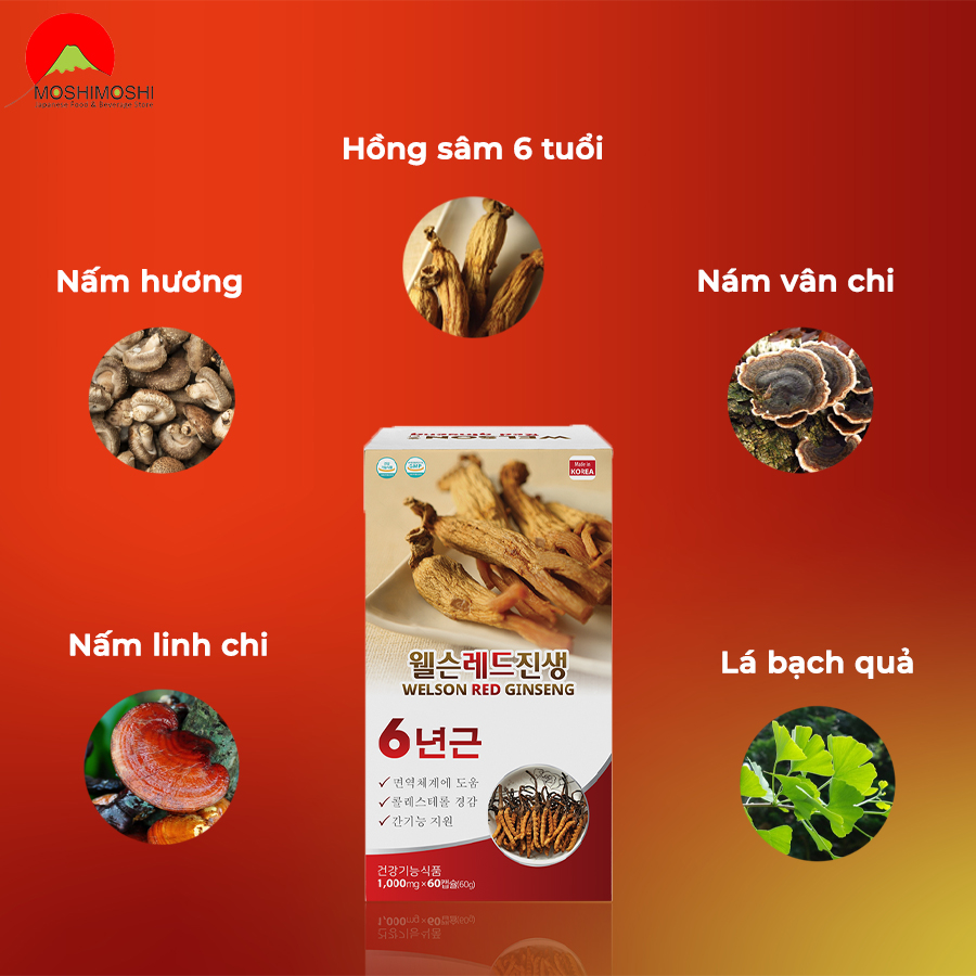 Ingredients in Welson Red Ginseng health-enhancing red ginseng pills