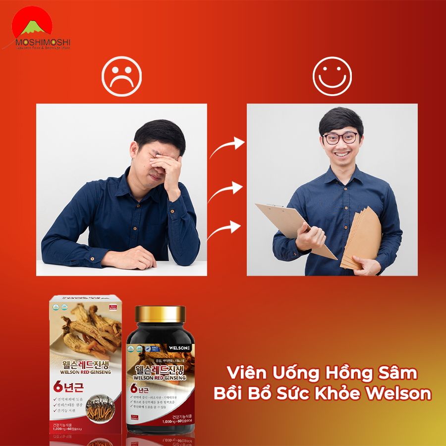 Công dụng viên uống hồng sâm bồi bổ sức khỏe Welson Red Ginseng