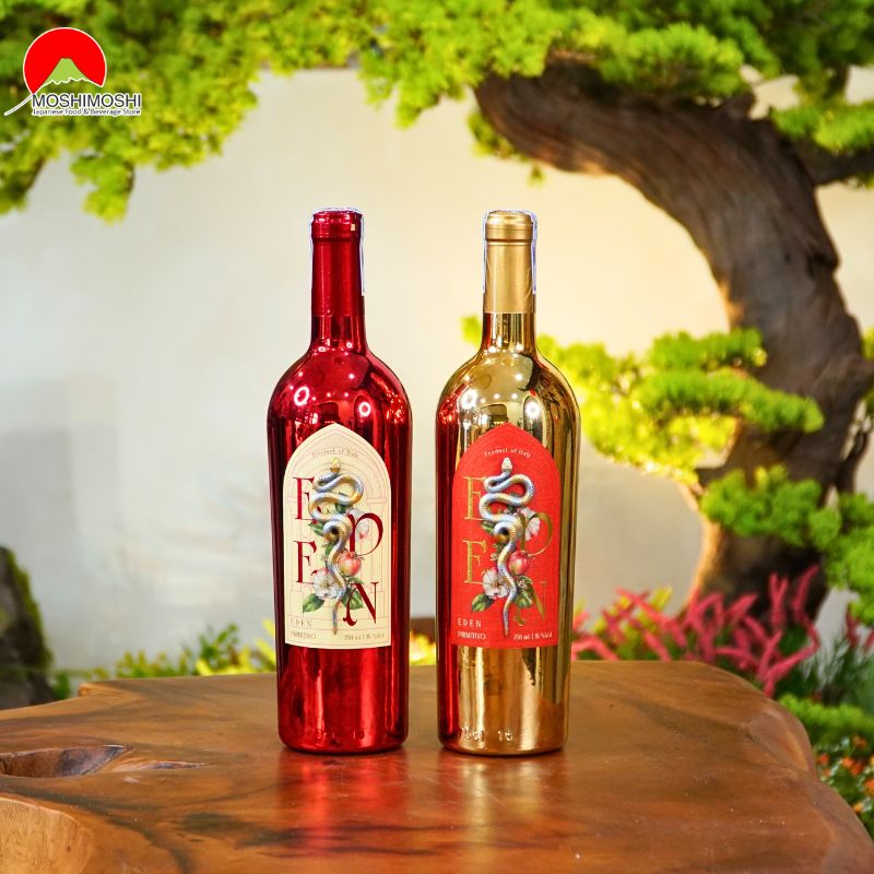 Rượu vang Eden Primitivo hình con rắn đỏ vàng