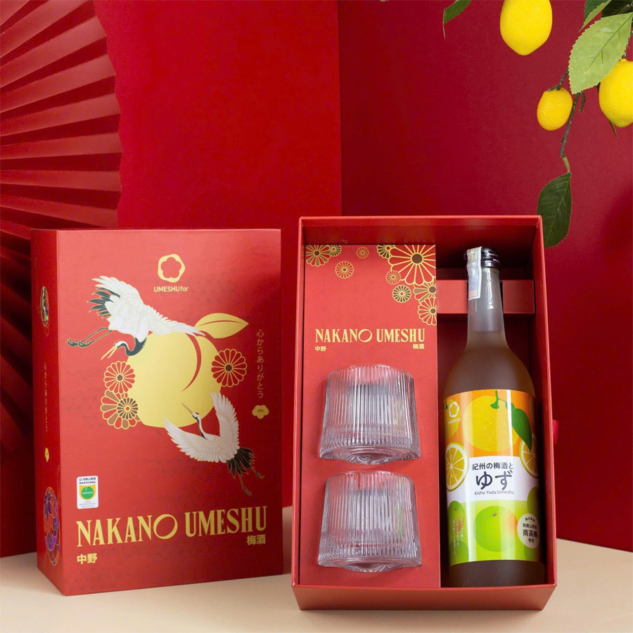 Hộp Quà Rượu Mơ Nhật Vị Chanh Yuzu Kishu Umeshu