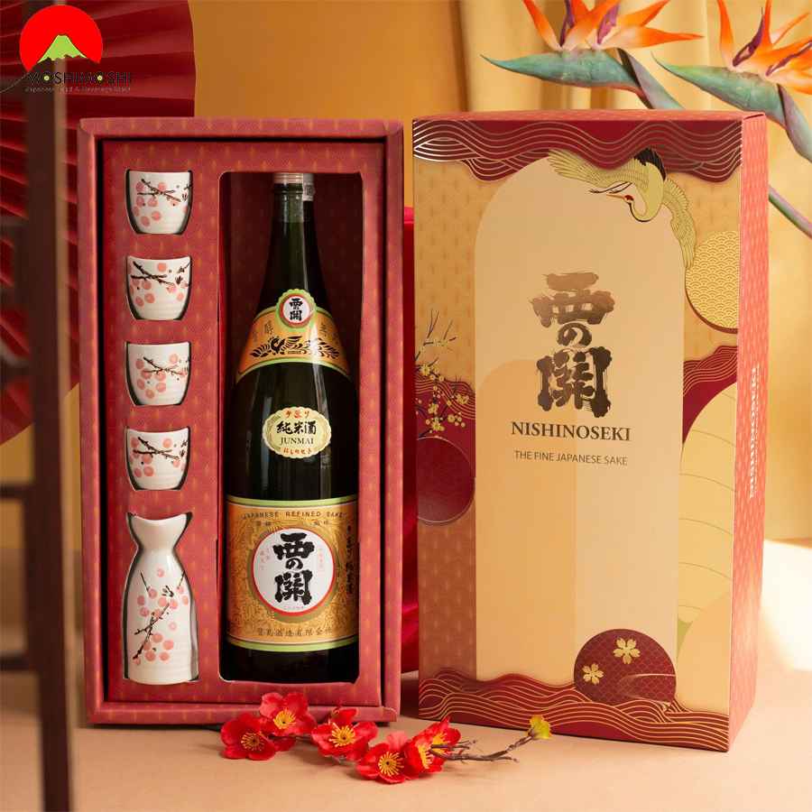 Hộp Quà Rượu Sake Nhật Nishino Seki Junmaishu
