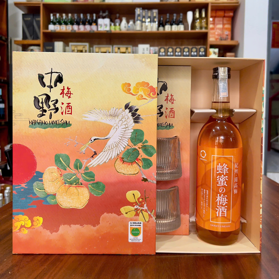 Hộp Quà Tết Rượu Mơ Mật Ong Nakano Mitsu 12% 720ml