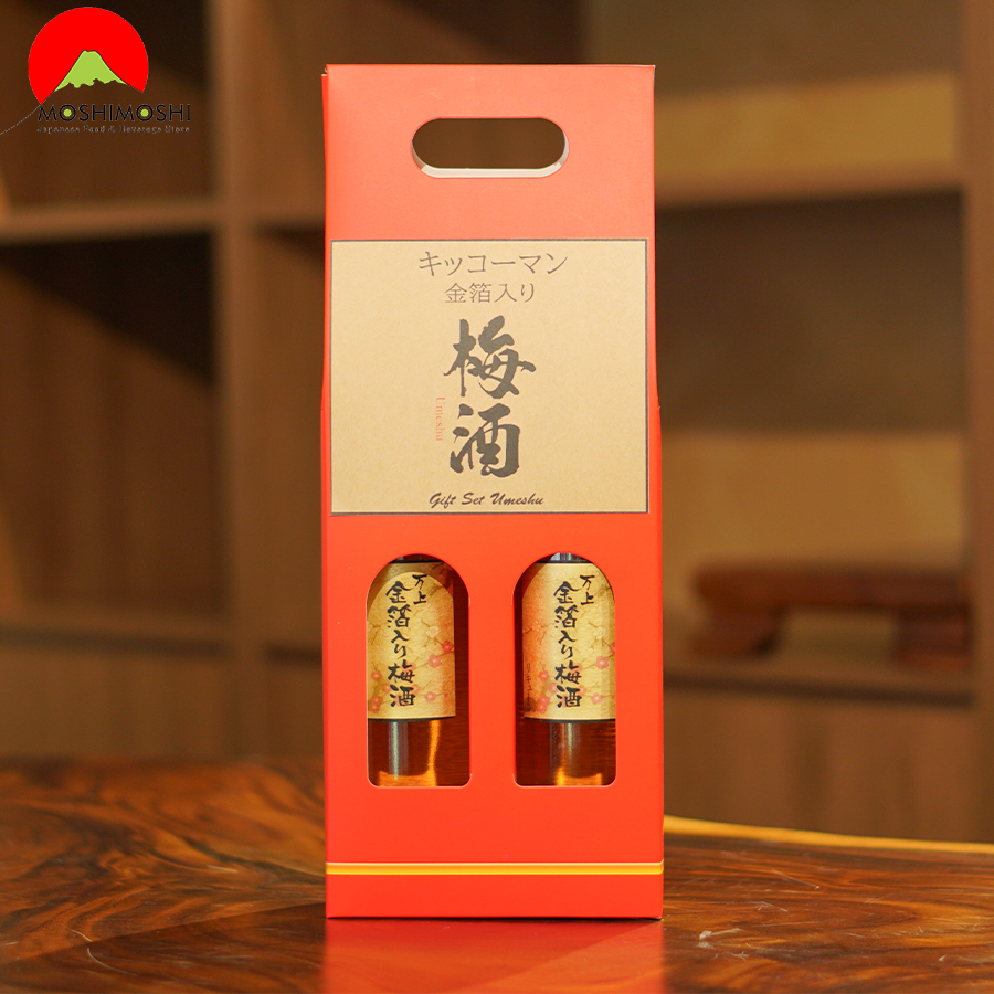 Combo 2 chai Rượu mơ vảy vàng Kikkoman Umeshu Gold 500ml