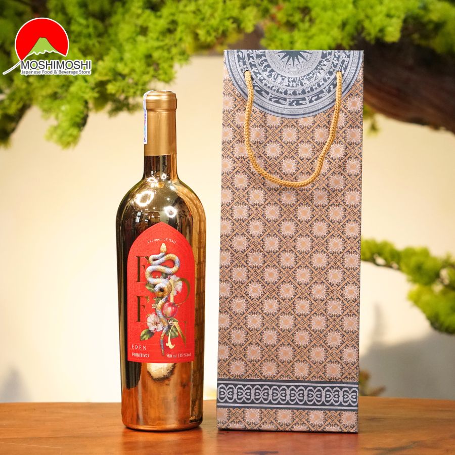 Rượu Vang Ý Eden Primitivo Hình Con Rắn & Túi Giấy Làm Quà Tặng